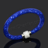 Chanfar  Multicolor Clay Crystal Magnetic Clasp Mesh Bracelet  Charm Bracelet