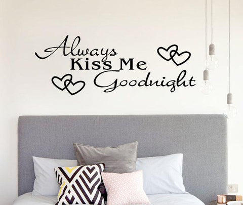 Always Kiss Me Goodnight Home Decor Wall Sticker stickers Decal Bedroom Vinyl Art Mural wall stickers home decor living room