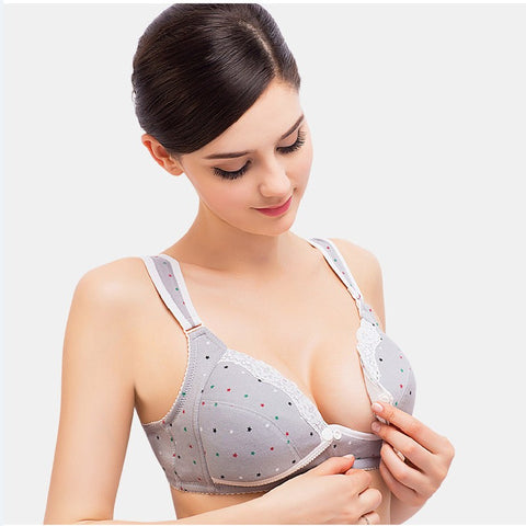 Maternity Nursing Comfortable Front Open Button Bra Breastfeeding Bra With  Lace Design For Girls And Womens. ( Note Color May Vary Depending On Stock)