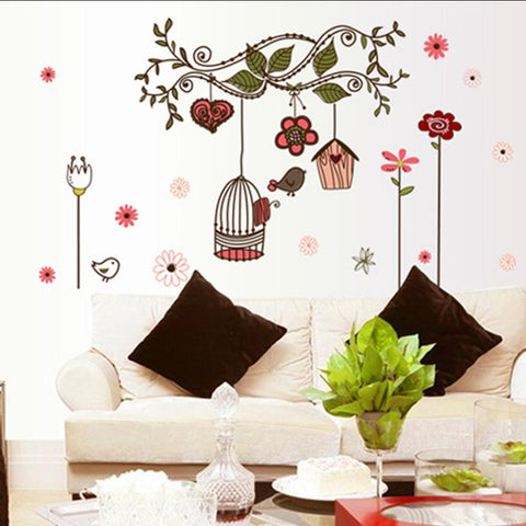 Wall Stickers 2016 Bird Cage Wall Sticker Home Art Decor Wall Stickers Living Room Decals XT