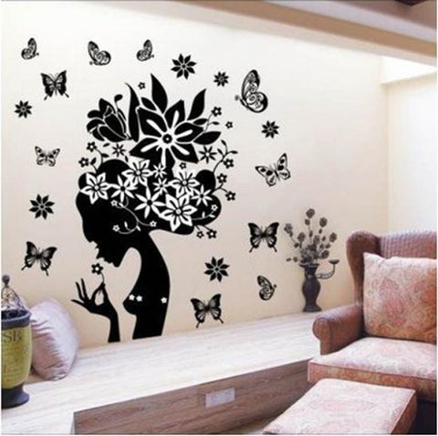 Super Deal 2015 stickers home decor wall sticker  adesivo de parede wall decals butterfly Flower  HYM02