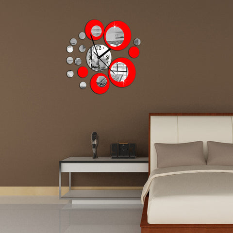 Red Circle Around Wall Sticker Home Decoration Clock Diy Wall Stickers Home Decoration Removable Vinyl Wall stickers Art Decals