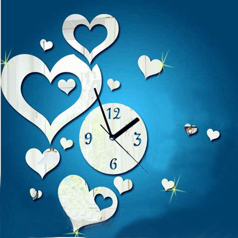 Love Heart-Shaped Wall Sticker Home Decoration DIY Clock Wall Stickers Home Decoration Removable Vinyl Wall stickers Art Decals