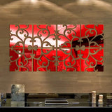 32pcs/set DIY 3D Acrylic Mirror wall stickers Decal Mural Wall Sticker Home Decor living room