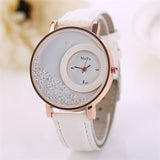 2017 New Arrival Quicksand Bead Watch Fashion Woman Quartz Wrist Watch Casual Rhinestone Leather Bracelet Watches Reloj 7 colors