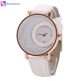 2017 New Arrival Quicksand Bead Watch Fashion Woman Quartz Wrist Watch Casual Rhinestone Leather Bracelet Watches Reloj 7 colors