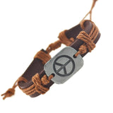 2017 New Arrival Genuine Leather Bracelets For Women Men Peace Bracelets & Bangles Fashion Fine Jewelry