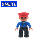 UMEILE Original City Series Policeman/Thief/Doctor/Nurse Figure Large Particle Building Blocks Baby Toy Compatible with Duplo