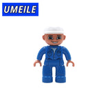 UMEILE Original City Series Policeman/Thief/Doctor/Nurse Figure Large Particle Building Blocks Baby Toy Compatible with Duplo