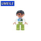 UMEILE Original City Series Policeman/Thief/Doctor/Nurse Figure Large Particle Building Blocks Baby Toy Compatible with Duplo