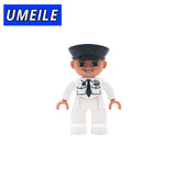 UMEILE Original City Series Policeman/Thief/Doctor/Nurse Figure Large Particle Building Blocks Baby Toy Compatible with Duplo