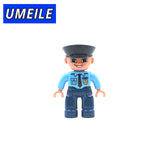 UMEILE Original City Series Policeman/Thief/Doctor/Nurse Figure Large Particle Building Blocks Baby Toy Compatible with Duplo