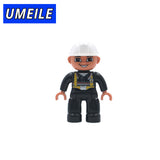 UMEILE Original City Series Policeman/Thief/Doctor/Nurse Figure Large Particle Building Blocks Baby Toy Compatible with Duplo