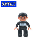 UMEILE Original City Series Policeman/Thief/Doctor/Nurse Figure Large Particle Building Blocks Baby Toy Compatible with Duplo